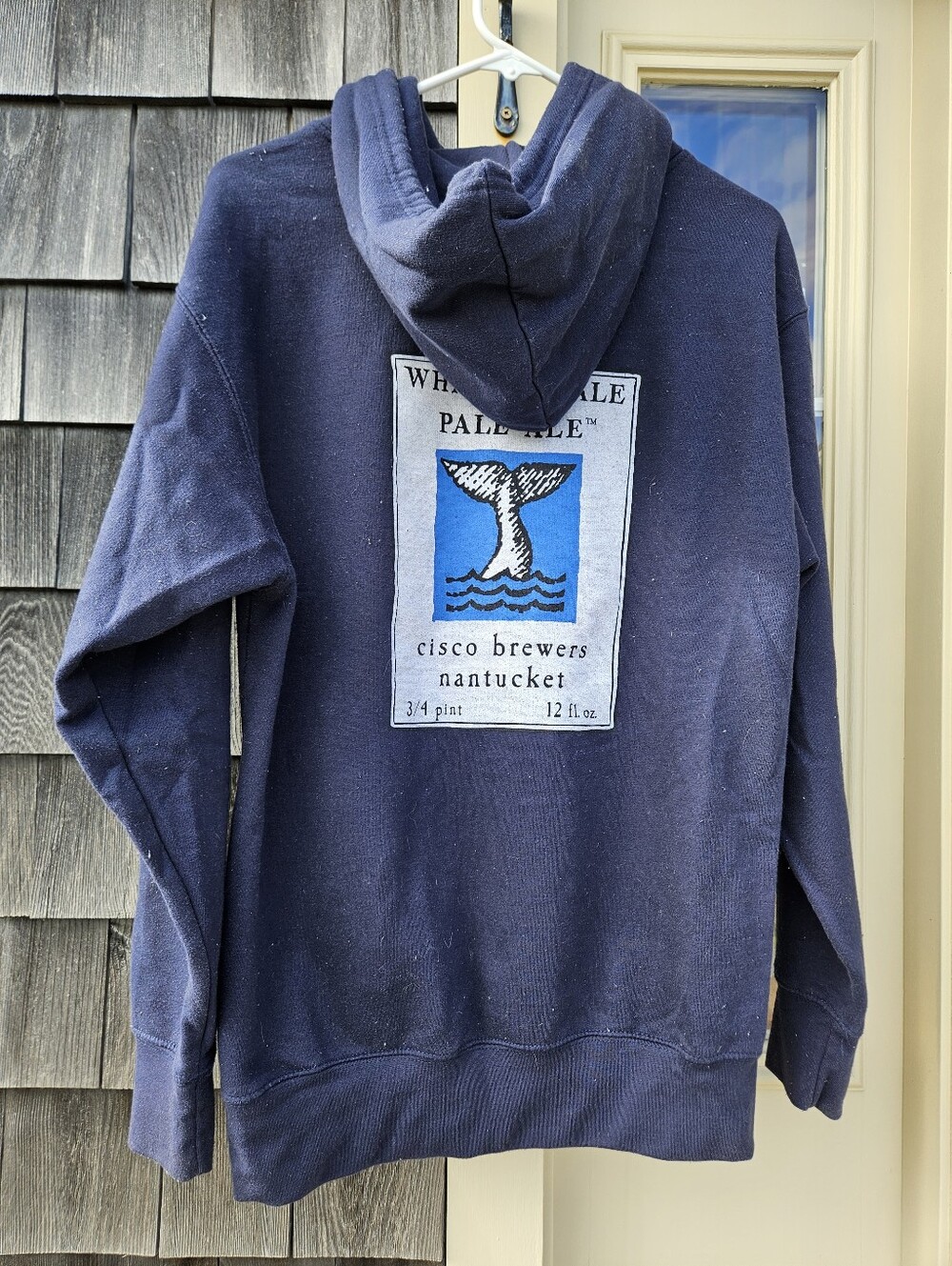 Cisco Brewery Navy Pullover Hoodie Whale with Front Pocket - Size S